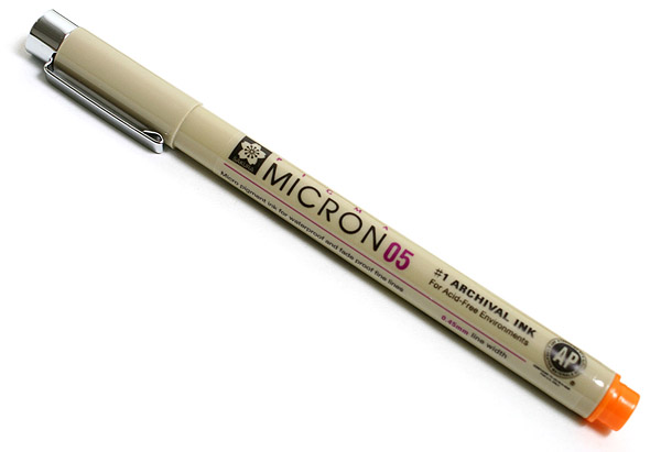 Sakura Pigma Micron Pen - Size 05 - 0.45 mm - Orange - JetPens.com