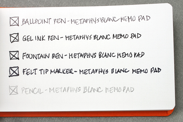 Writing Sample for Metaphys Blanc Fabric Cover Memo Pads
