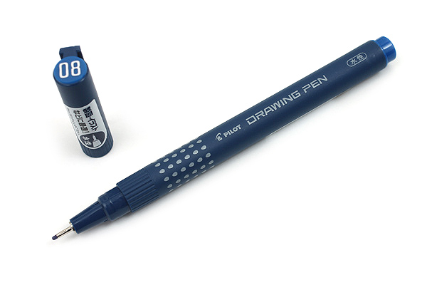 Pilot Drawing Pen - Water-Based Ink - 08 - Blue - JetPens.com