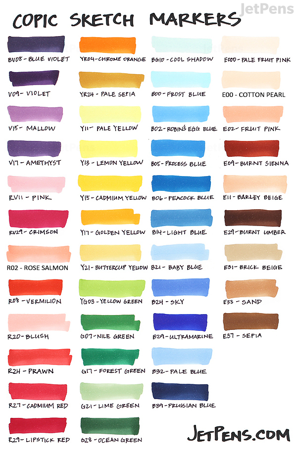 Copic Sketch Marker - 12 Basic Color Set - JetPens.com