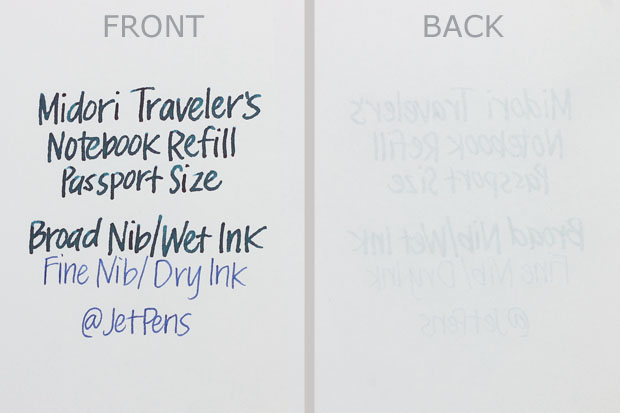 Midori Traveler's Notebook Refill - Passport Size Writing Sample