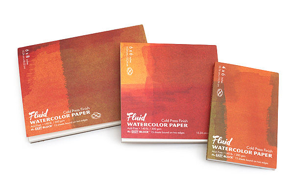 Global Art Fluid Watercolor Paper Easy-Block - Cold Press - 4" x 6 Global Art Fluid Watercolor Paper Easy-Block - Cold Press - 4" x 6