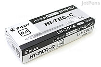 Pilot Hi-Tec-C Gel Pen - 0.4 mm - Black - 10 Pen Pack - PILOT LH-20C4-B BOX
