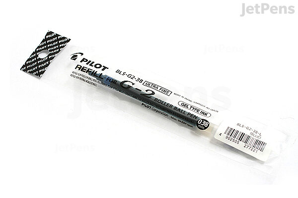 Pilot G2 0.38mm Ultra Fine Pens With Refills, Black Gel Ink, 9