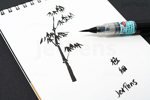 5 Sets Pentel Brush Pen Pentel XFL2B Bold Black Lots Wholesale Made in  Japan