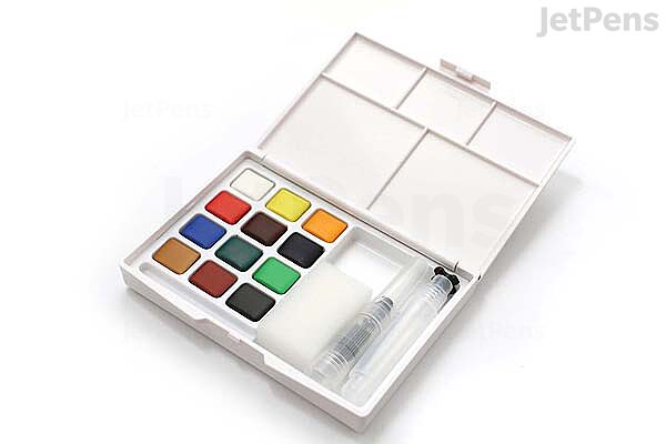 Mini Watercolor Palette,Travel Watercolor with Lid,Wooden Colour Palette  Box for Painting Gift for Painters 15 Grids Box - Gift a Clip,Pocket