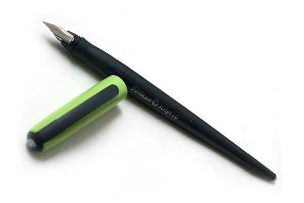 Pelikan Script Italic Calligraphy Pen - 1.0 mm Nib Width - Green Cap ...