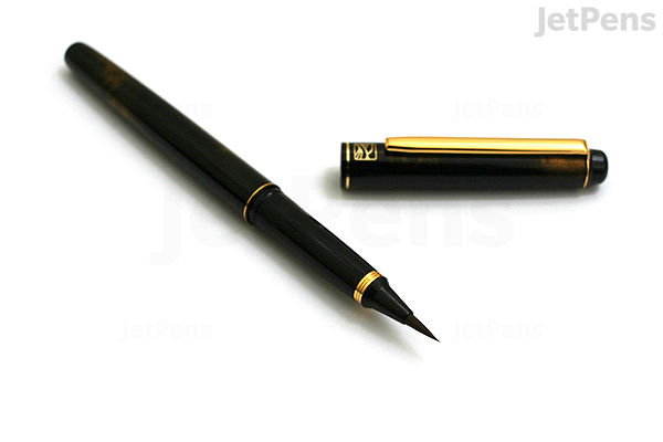 Kuretake 50 Fountain Brush Pen Bristles Tortoiseshell Gold