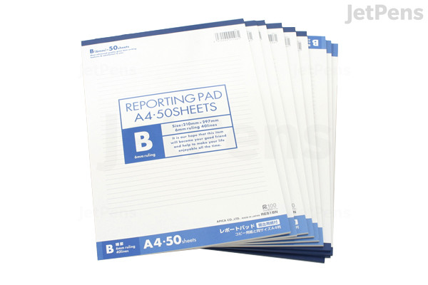 Apica Reporting Pad - A4 - 6 mm Rule - 40 Lines X 50 Sheets - Blue ...