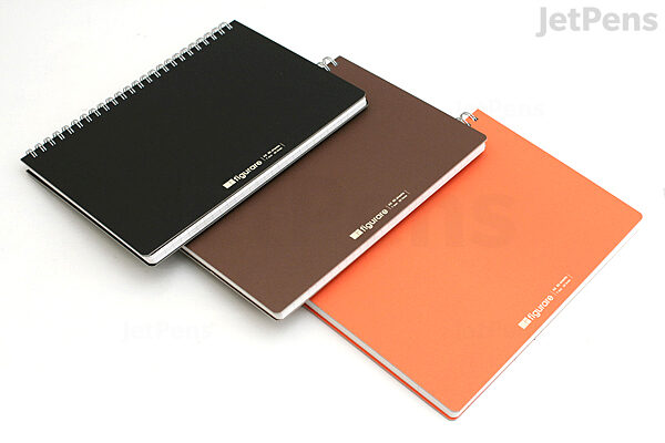 Apica Figurara Twin Ring Notebook - A5 - 7mm Rule + Division - 25 Lines X 80 Sheets - Orange Cover - APICA SW107M BE