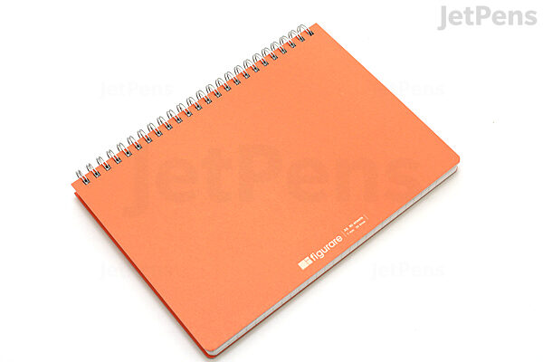 Apica Figurara Twin Ring Notebook - A5 - 7mm Rule + Division - 25 Lines X 80 Sheets - Orange Cover - APICA SW107M BE