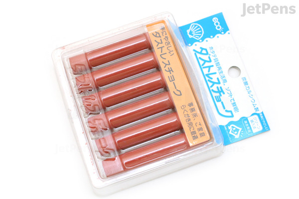 Rikagaku Dustless Chalk - Brown - Pack of 6 | JetPens