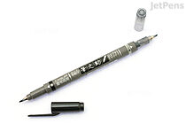 Tombow Fudenosuke Brush Pen - Double-Sided - Black / Gray - TOMBOW GCD-121