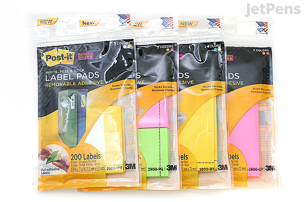JetPens.com - 3M Post-It Super Sticky Removable Label Pad - 2 7/8 in x 2 7/8 in - 25 Sheets - Pack of 3 Pads