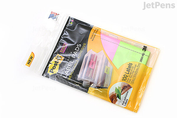 JetPens.com - 3M Post-It Super Sticky Removable Label Pad - 1 7/8 in x 2 7/8 in - 25 Sheets - Pack of 4 Pads