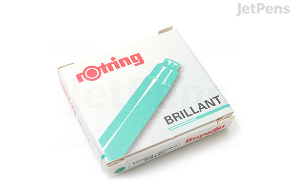 Rotring Brillant Fountain Pen Ink Cartridge - Turquoise Blue - Pack of ...