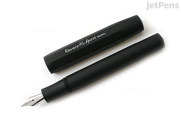 Kaweco AL SPORT Fountain Pen Black I Premium Fountain Pen for Ink  Cartridges I Exclusive Fountain Pen 13 cm I Nib: F (Fine)