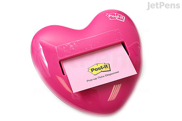 Post-It Notes Pop-up Dispenser Red Heart Shape 5.5 Holds 50 3X3 Love  Valentines