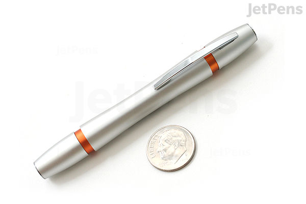 O2 Rox Pen OHTO Rook Fountain Pen - Fine Nib - Silver Orange Body | JetPens