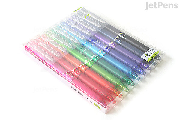 Pilot Frixion Ball Knock Erasable Gel Ink Pens 10 Colors 0.5mm