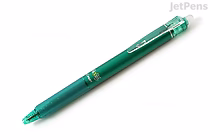 Green Pilot FriXion Ball Knock retractable gel pen with a 0.5 mm tip, shown on a white background.