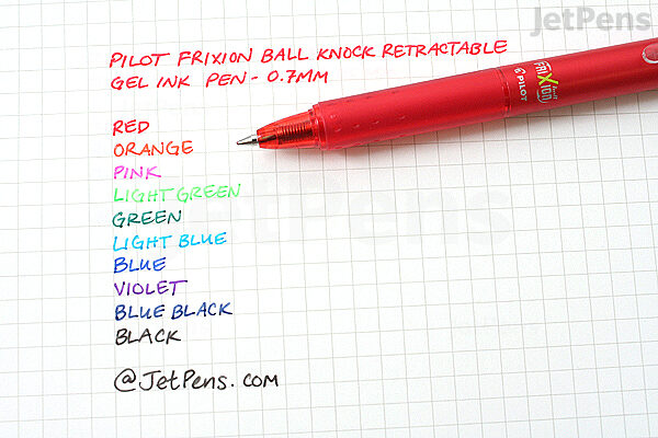 Pilot FriXion Ball Knock Retractable Gel Pen 0.7 mm - 10 Color | JetPens