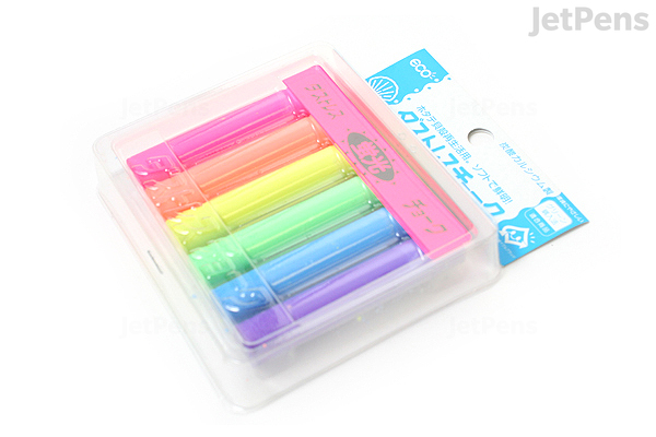 Rikagaku Dustless Fluorescent Chalk - 6 Color Set - JetPens.com