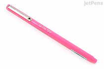 A pink Marvy Le Pen fine point marker pen with a slim, cylindrical body and a matching pink cap. The pen is shown horizontally on a white background.