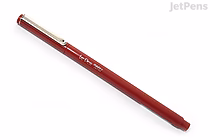 A fine-point marker pen in burgundy color with a silver clip on the cap, labeled "Marvy Le Pen."