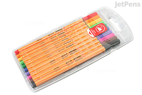 Stabilo Point 88 Fineliner Pen - 0.4 mm - 10 Color Set - Wallet