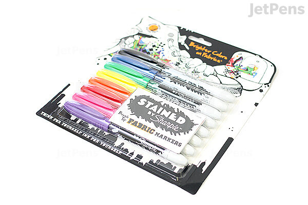 Sharpie Stained Fabric Permanent Markers, Brush Tip, Assorted, 8/Pack  (1779005)