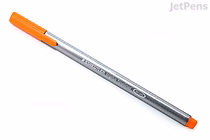 Orange Staedtler Triplus Fineliner pen with a 0.3 mm tip, featuring a silver barrel and orange cap and end.