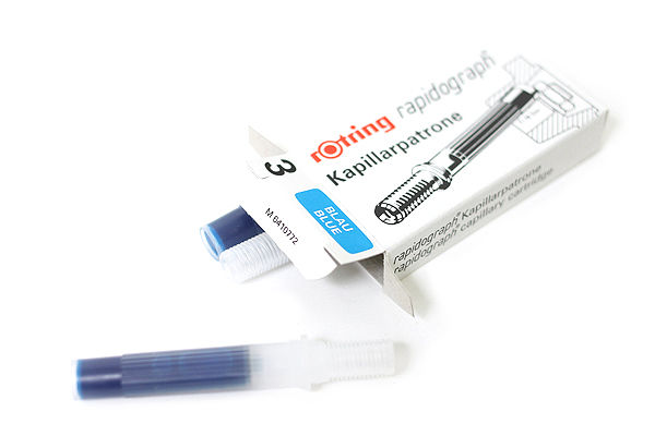 Rotring Rapidograph Refill - Blue - 3 Cartridges - JetPens.com