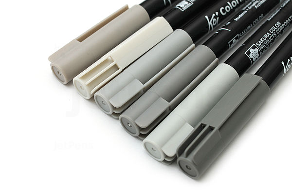 Sakura Koi Coloring Brush Pen Gray Color Set JetPens