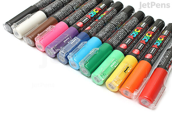 Uni 12pcs Posca Paint Markers,PC 1M 12C Extra Fine Posca Markers with Extra  Fine Tips, Posca Marker Set of Acrylic Paint Pens - AliExpress