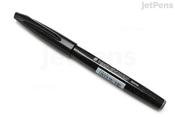 Pentel Fude Touch Sign Pen, Black, Felt Pen Like Brush Stroke (SES15C-A) 3  Pieces