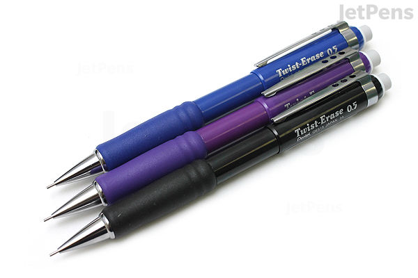 Pentel Click Mechanical Pencil - 0.5mm Lead, Side Click Button, With Twist-Up Eraser, Refillable