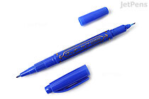 Zebra Mackee Care Double-Sided Marker Pen - Ultra Fine Point - Blue - ZEBRA YYTH3-BL