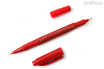 Zebra Mackee Care Double-Sided Marker Pen - Ultra Fine Point - Red - ZEBRA YYTH3-R