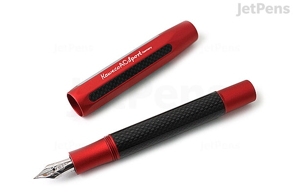 Kaweco AC Carbon Fountain Pen - Red - Fine Nib | JetPens