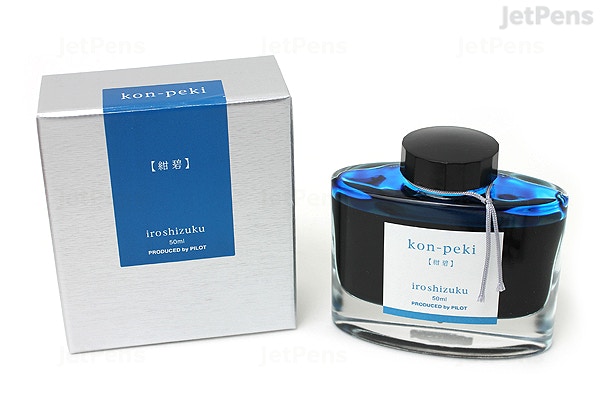 Pilot Iroshizuku Kon-peki Ink (Deep Azure Blue) - 50 ml Bottle - PILOT INK-50-KO