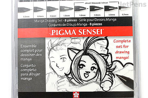 Sakura Pigma Sensei Drawing Pen - 8 Piece Set - SAKURA 50204