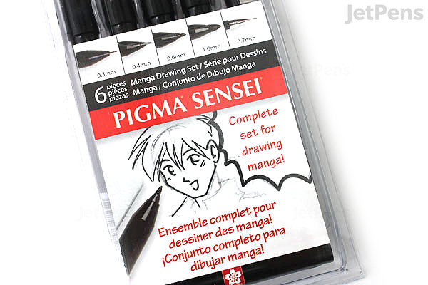 Sakura Pigma Sensei Drawing Pen - 6 Piece Set - JetPens.com