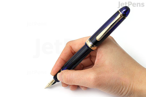 PLATINUM Japanse vulpen # 3776 Century Rhodium Chartres Blue F/Blauw / 0,28- 0,34 mm Handgemaakt/Veer van 14-karaats goud/met geschenkdoos/Vulhouder PLATINUM Japanse vulpen # 3776 Century Rhodium Chartres Blue F/Blauw / 0,28- 0,34 mm Handgemaakt/Veer van 14-karaats goud/met geschenkdoos/Vulhouder