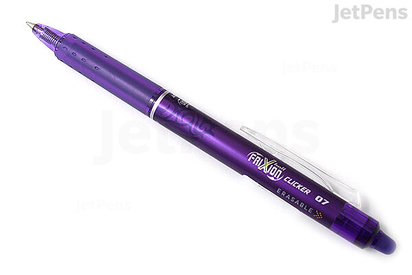 Pilot FriXion Clicker 07 Purple Erasable Gel Ink Pens, 6 Pens With 4  Refills, 0.7mm Fine Point