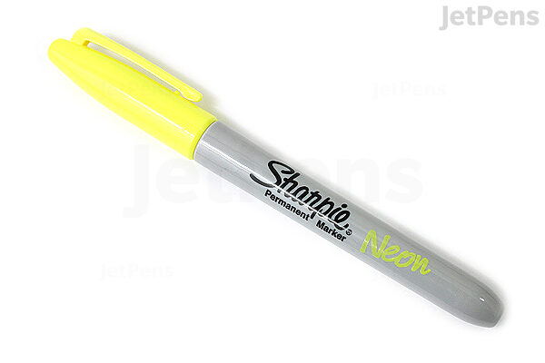 12 Neon Yellow Sharpie Markers Fine Point Illustration 