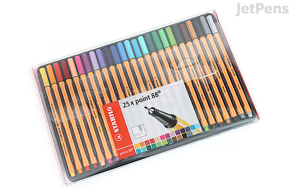 Wieg jaloezie Het beste Stabilo Point 88 Fineliner Pen - 0.4 mm - 25 Color Set - Wallet | JetPens