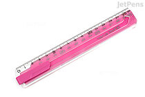 Sonic Nobirula 16<->30 cm Retractable Ruler - Clear Pink - SONIC SK-499-CP
