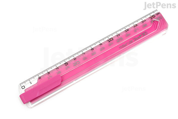 Sonic Nobirula 16 30 cm Retractable Ruler - Clear Pink | JetPens