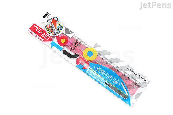 Sonic Nobirula 16 30 cm Retractable Ruler - Clear Pink | JetPens